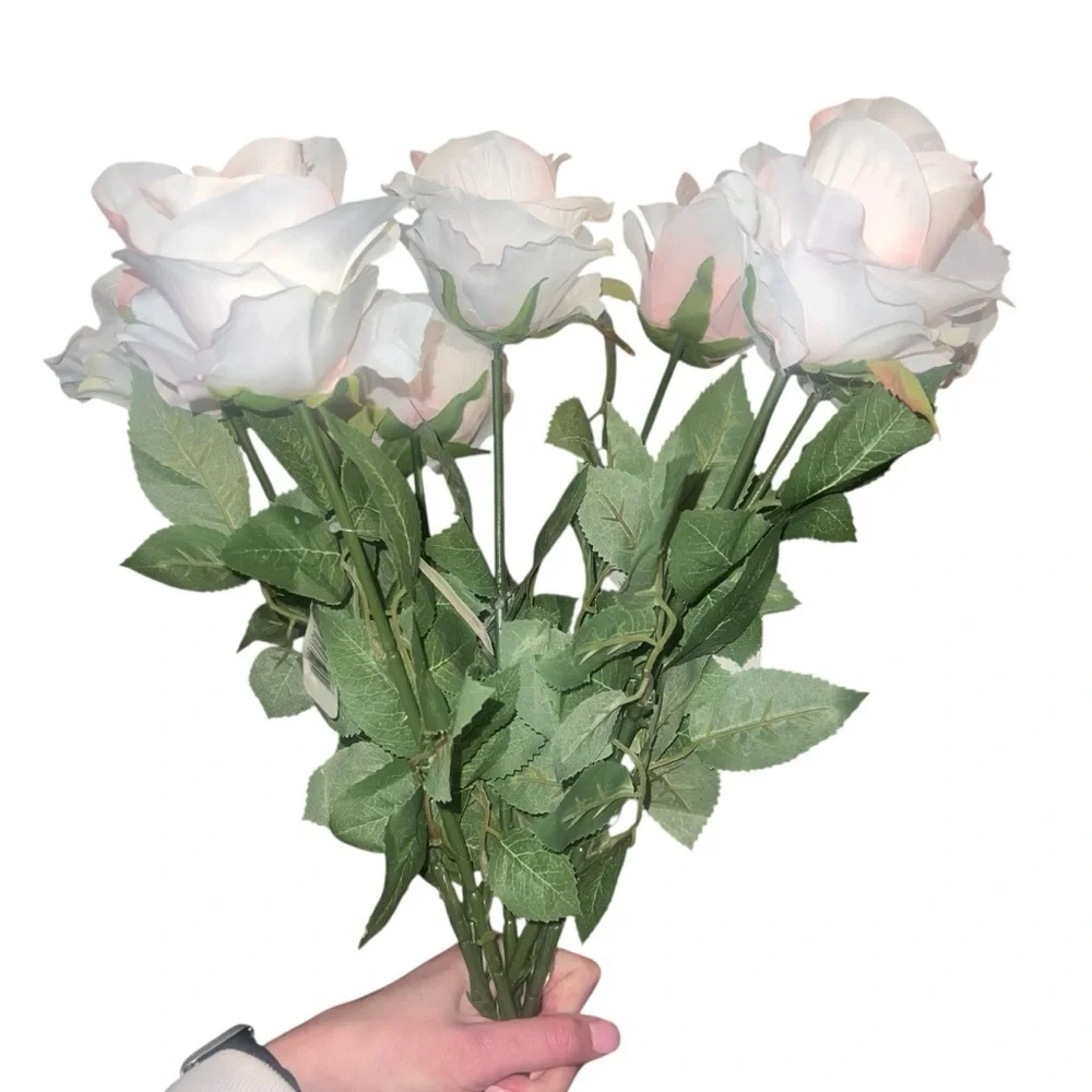 NWT Ashland Michael’s Ivory Lt Pink Faux Long Stem Rose Florals 7 Piece Wedding